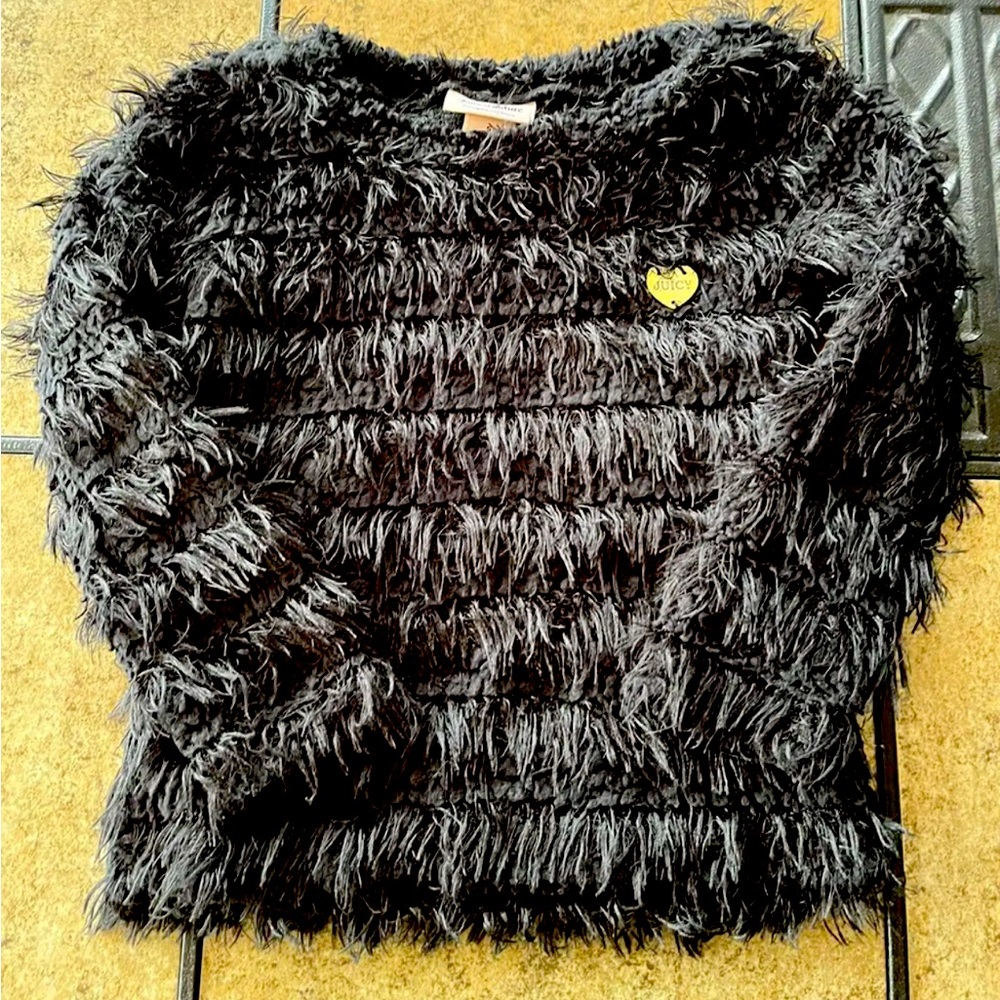 Juicy‎ Couture Toddler Girls Black Fringe Sweater- Size 5- Pre-owned